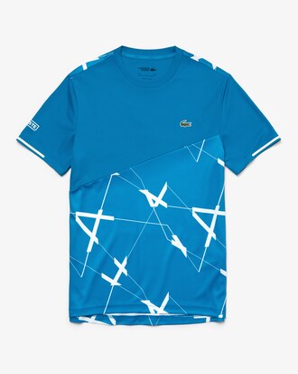 T-shirt Tennis Lacoste SPORT en piqué respirant à motif géométrique
