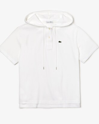 Polo à capuche relax fit Lacoste en mini piqué stretch uni