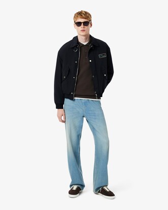 Sweatshirt col polo coton c&ocirc;tel&eacute;