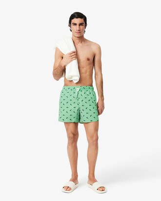 Short de bain court imprimé crocodile