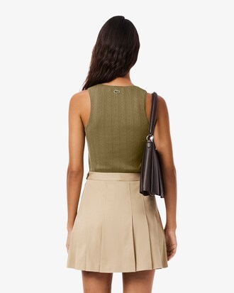 Débardeur slim fit coton maille pointelle