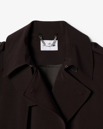 Trench-coat oversize laine m&eacute;lang&eacute;e