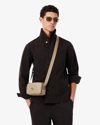 Sacoche verticale monogramme en cuir