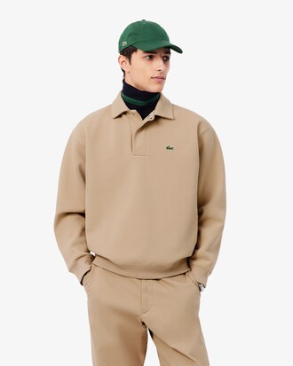 Sweatshirt col polo Piqu&eacute;