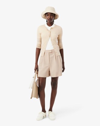Bermuda oversize &agrave; plis laine