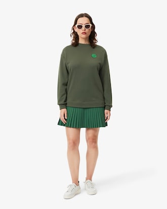 Robe sweatshirt bi-matière plissée