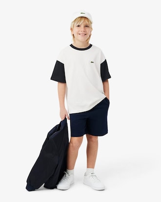 T-shirt coton d&eacute;tails contrast&eacute;s