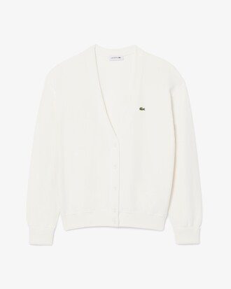 Cardigan col V point mousse coton