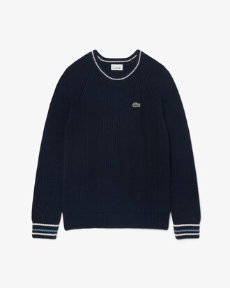 Pull col rond coton et laine