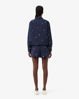 Short boxer motif jacquard popeline