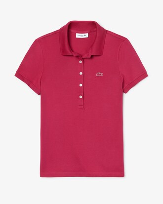 Polo slim fit Lacoste en mini piqu&eacute; de coton stretch uni