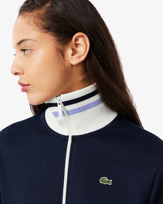 Sweatshirt zippé à détails rayés