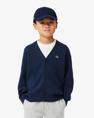 Cardigan col V coton et laine