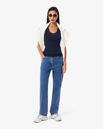 D&eacute;bardeur slim fit coton maille pointelle
