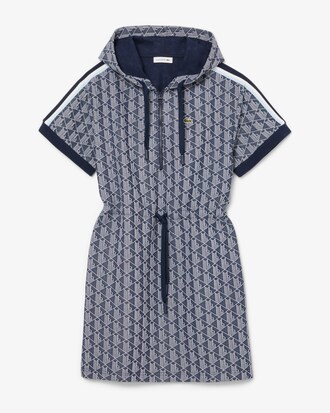 Robe à capuche jacquard monogramme