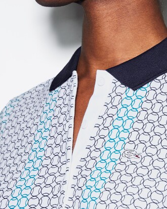 Polo Lacoste SPORT en mini piqu&eacute; imprim&eacute; &Eacute;dition Roland Garros