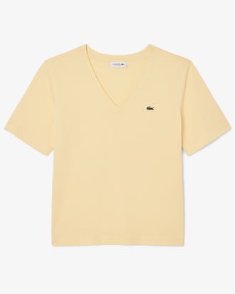 T-shirt relaxed fit coton doux col V