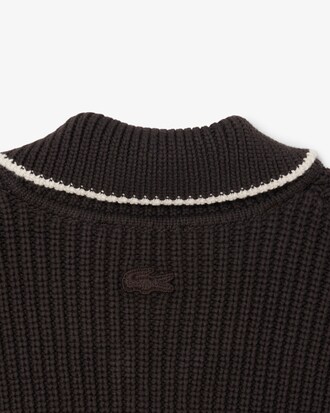 Pull zipp&eacute; coton avec badge
