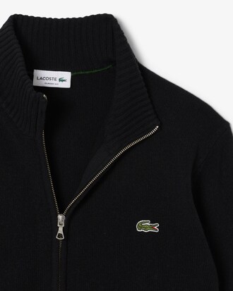 Pull zippé laine cardée