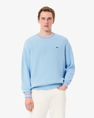 Pull fin en crêpe de coton à rayures
