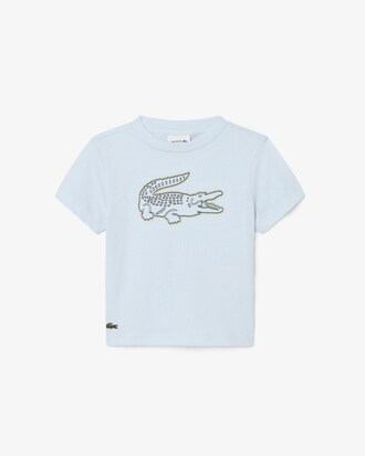 T-shirt coton avec crocodile brod&eacute;