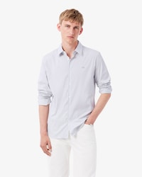 Chemise popeline stretch ray&eacute;e slim fit