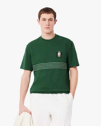 T-shirt en Piqué badge brodé