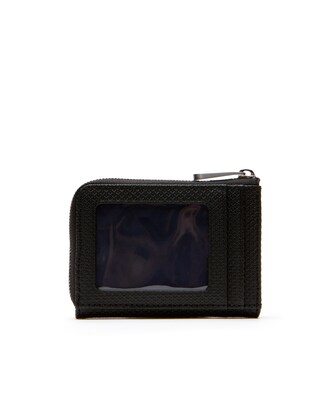 Porte-cartes zippé Chantaco en cuir piqué mat uni