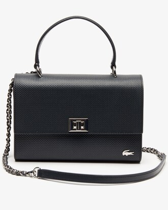 Sac bandoulière à fermoir Chantaco en cuir piqué uni