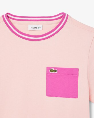 T-shirt coton poche contrastée