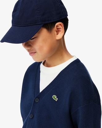 Cardigan col V coton et laine