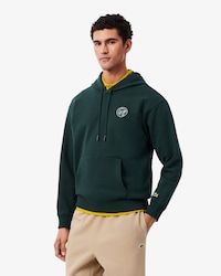 Sweatshirt &agrave; capuche molleton avec badge