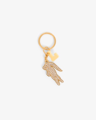 Porte-cl&eacute;s L Charms crocodile en strass