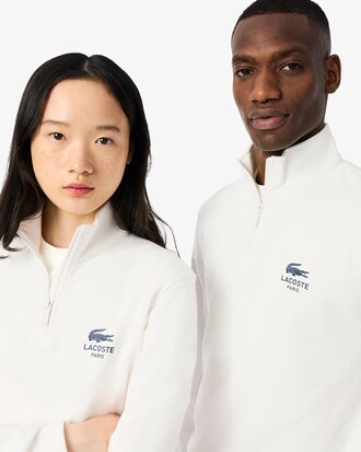 Sweatshirt col montant zippé imprimé