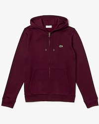 Sweatshirt zipp&eacute; &agrave; capuche en molleton uni