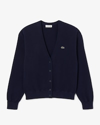 Cardigan col V point mousse coton