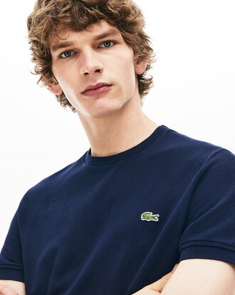 T-shirt col rond Made in France en petit piqué à rayures tricolores