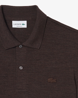 Polo jersey laine m&eacute;lang&eacute;e regular fit