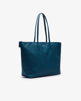 Grand sac cabas zippé L.12.12 Concept rayé