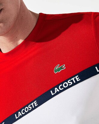 T-shirt Lacoste SPORT en piqu&eacute; color-block avec bande signature