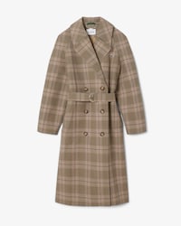 Manteau croisé à carreaux déperlant