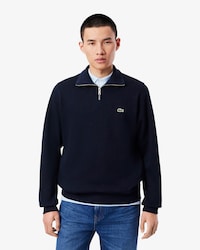 Sweatshirt zippé interlock col montant