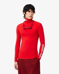 T-shirt col montant stretch imprim&eacute; D&eacute;fil&eacute;