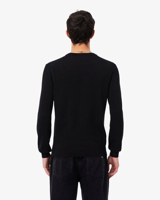 Pull coton uni col V