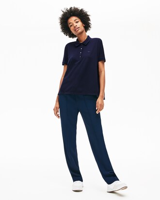 Soft Polo relax fit Lacoste en piqu&eacute; fluide de coton stretch uni