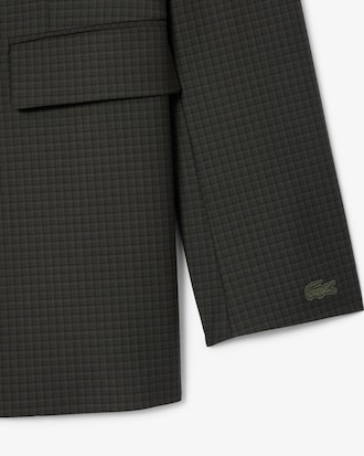 Blazer à carreaux en laine mélangée