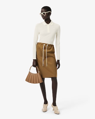 Polo manches longues slim fit soie D&eacute;fil&eacute;