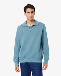 Sweatshirt zippé interlock col montant