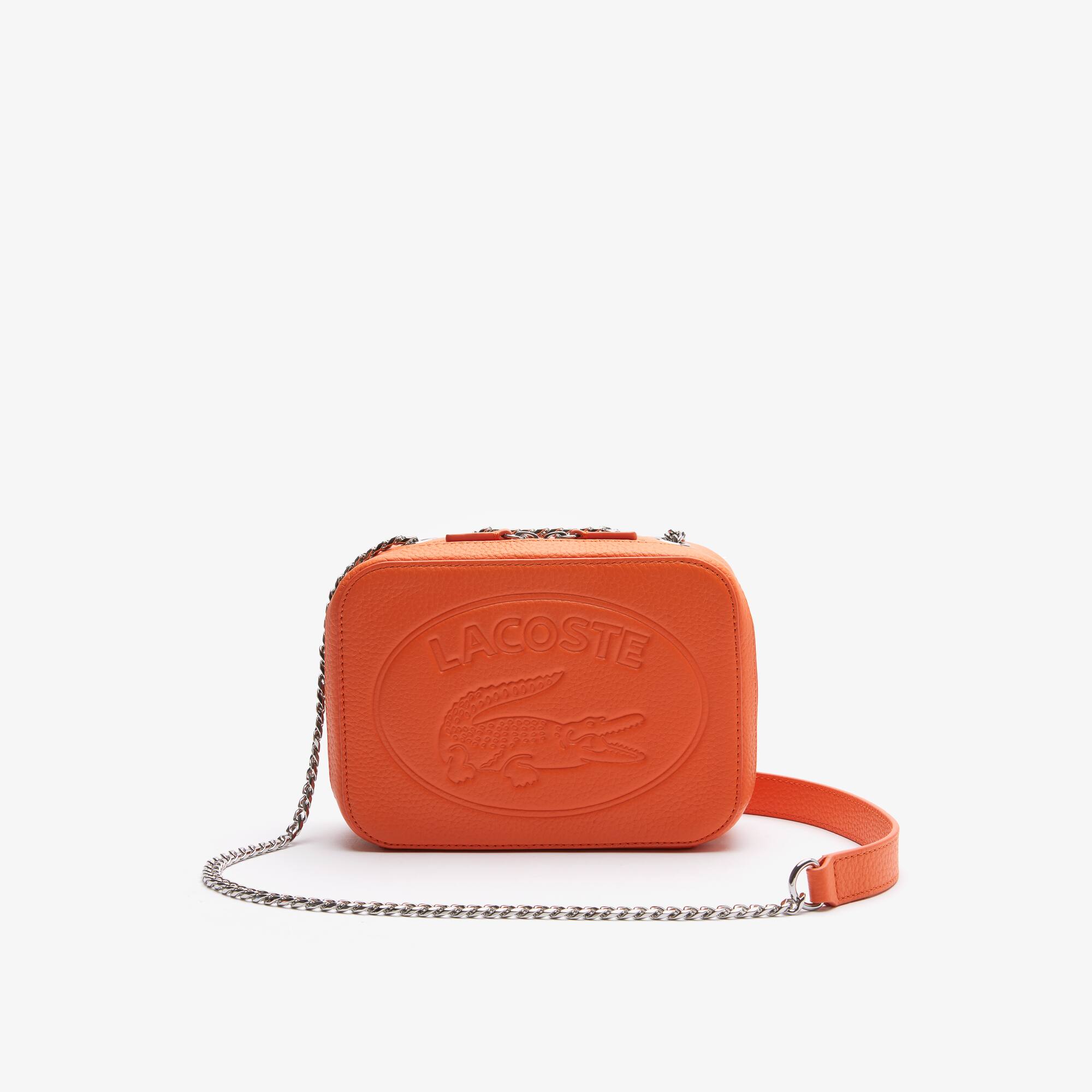 Sac à bandoulière Croco Crew zippé en cuir grainé | LACOSTE