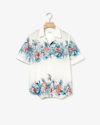 Chemise regular fit en voile de coton léger imprimé hawaïen